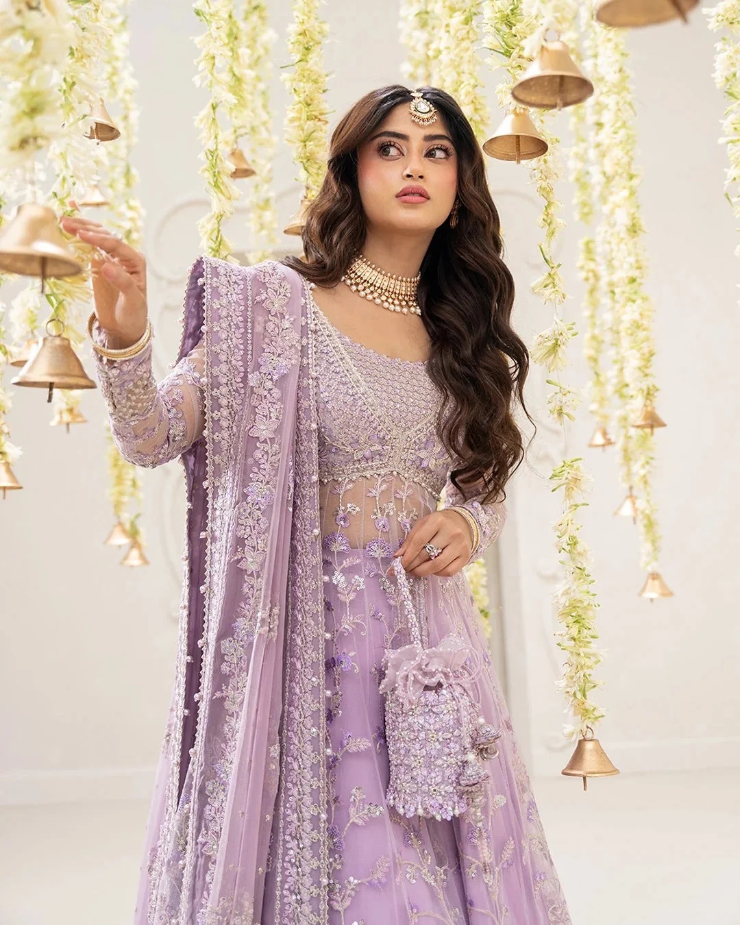 Pinar - Faiza Saqlain Pakistani fashion outfit in lilac tones.